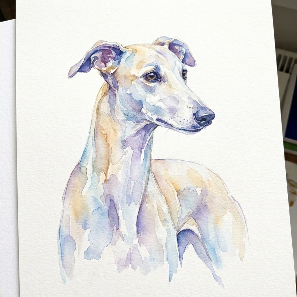 Greyhound in Watercolor style
