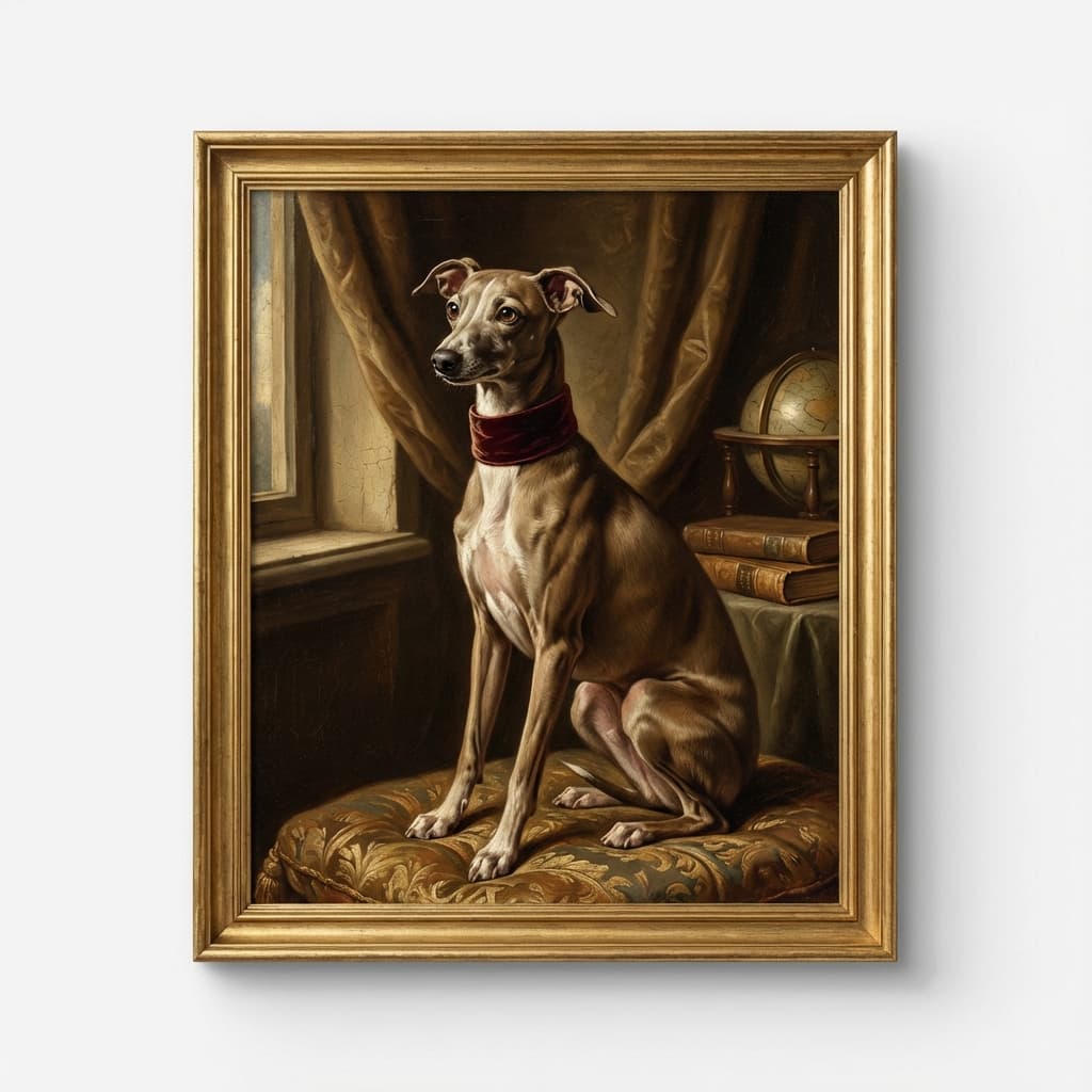Italian Greyhound in Renaissance style