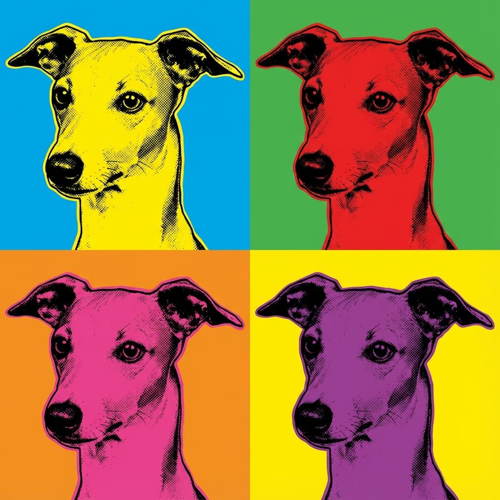 Italian Greyhound in Warhol style