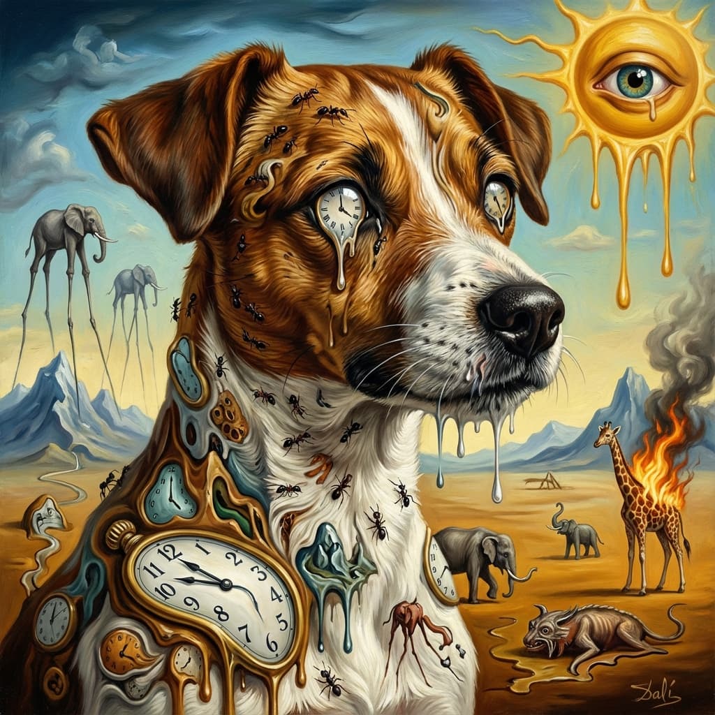 Jack Russell Terrier in Dali style