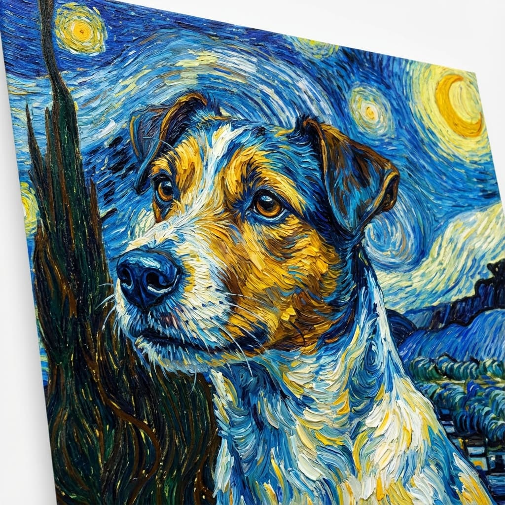 Jack Russell Terrier in Van Gogh style