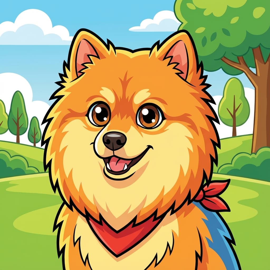Keeshond in Cartoon style