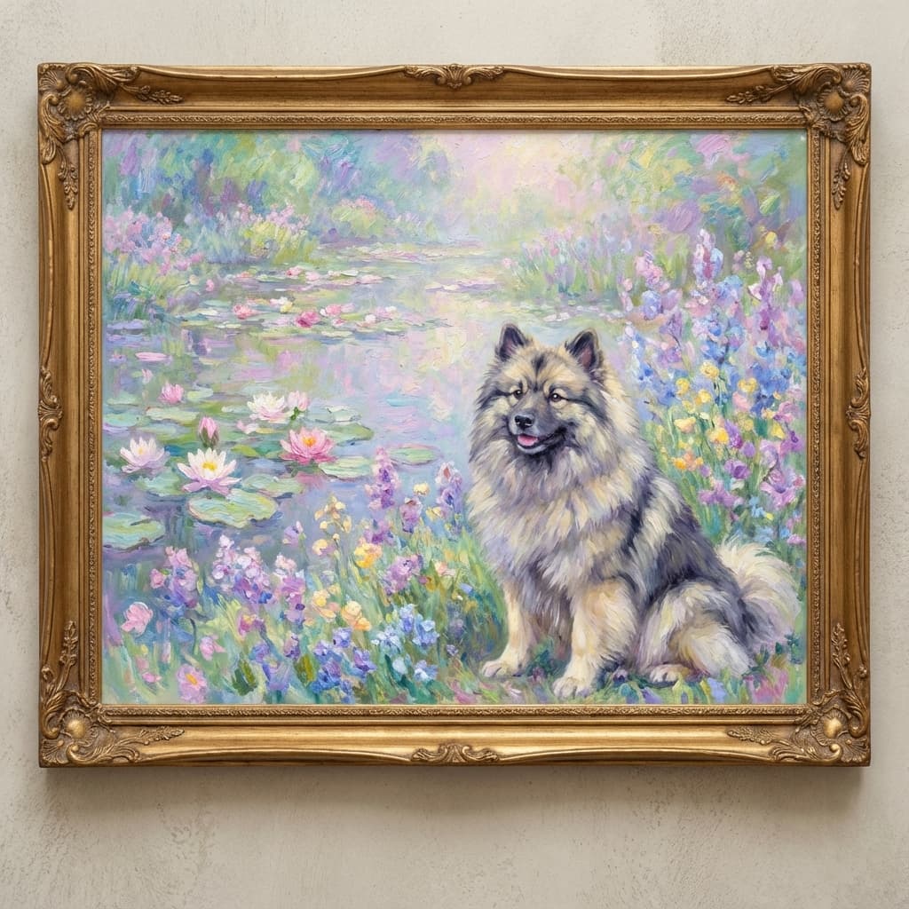 Keeshond in Monet style