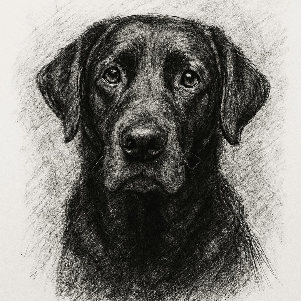 Labrador Retriever in Charcoal style