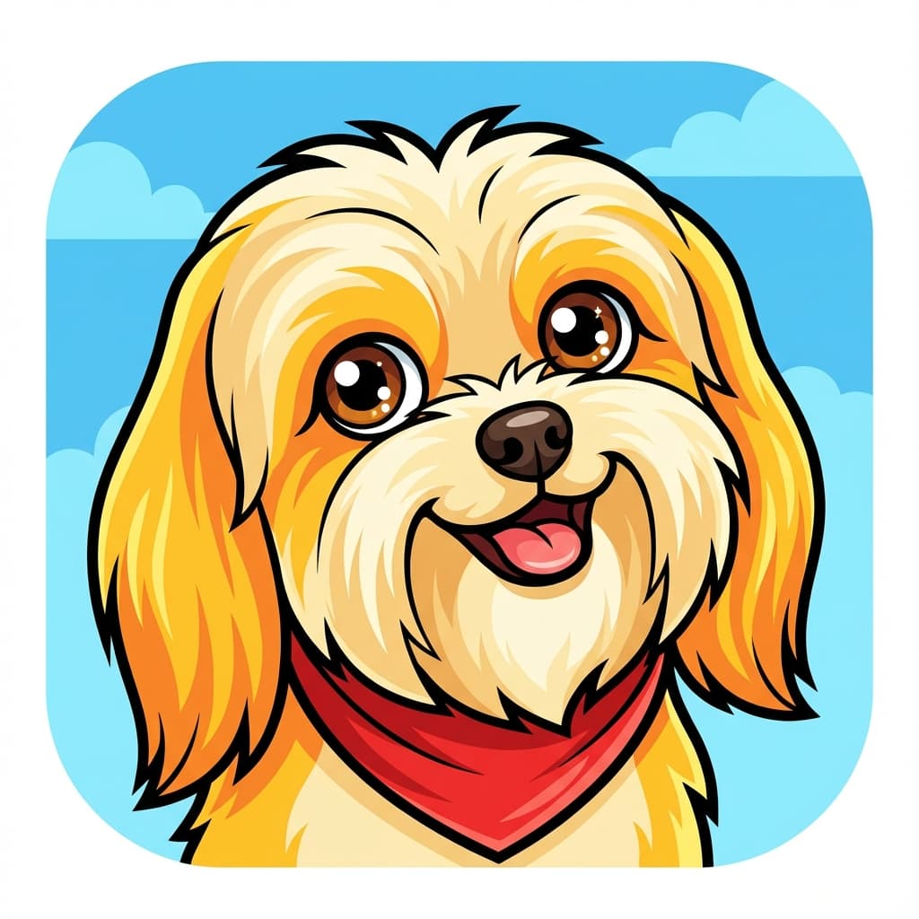 Lhasa Apso in Cartoon style