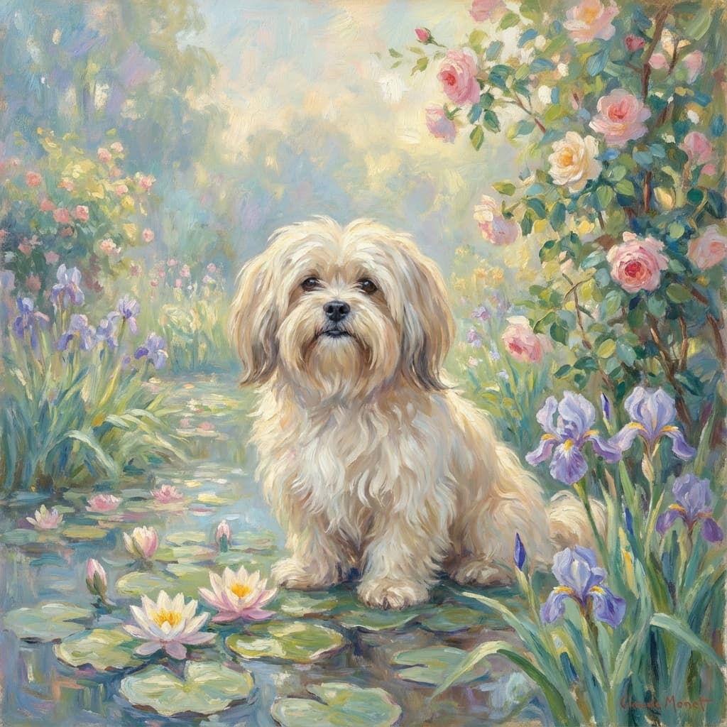 Lhasa Apso in Monet style