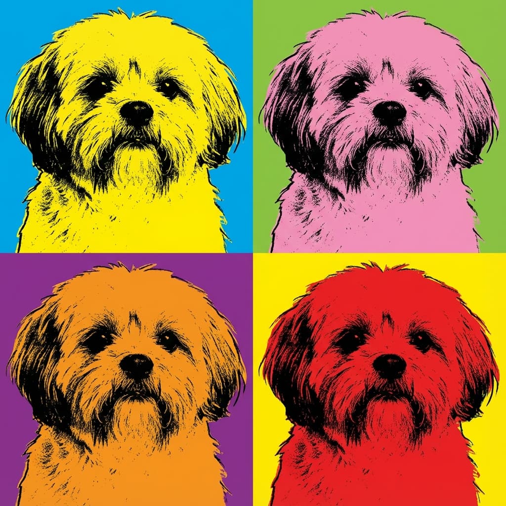 Lhasa Apso in Warhol style