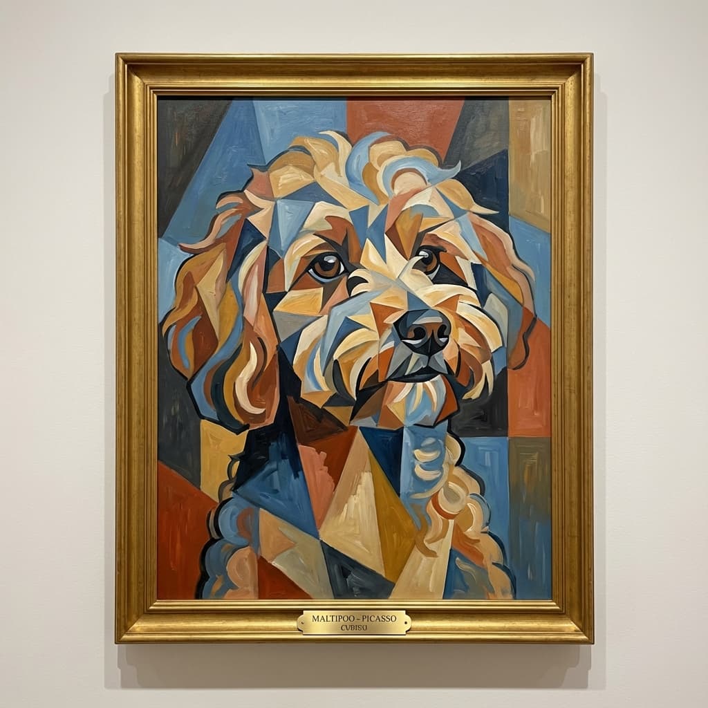 Maltipoo in Picasso style