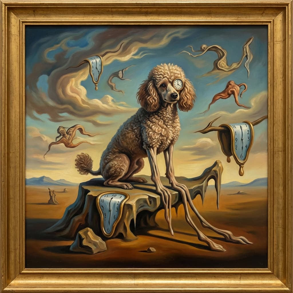 Miniature Poodle in Dali style