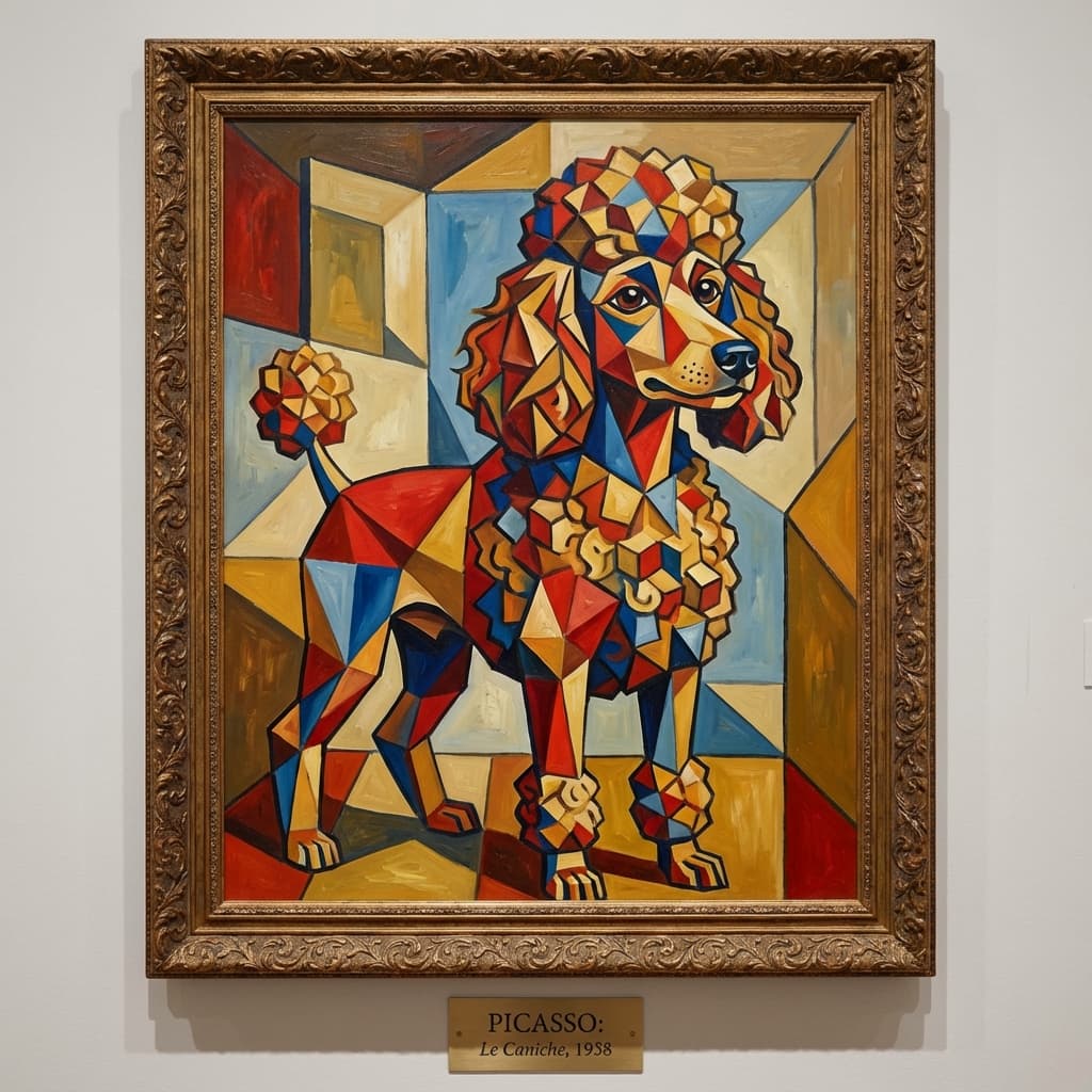 Miniature Poodle in Picasso style