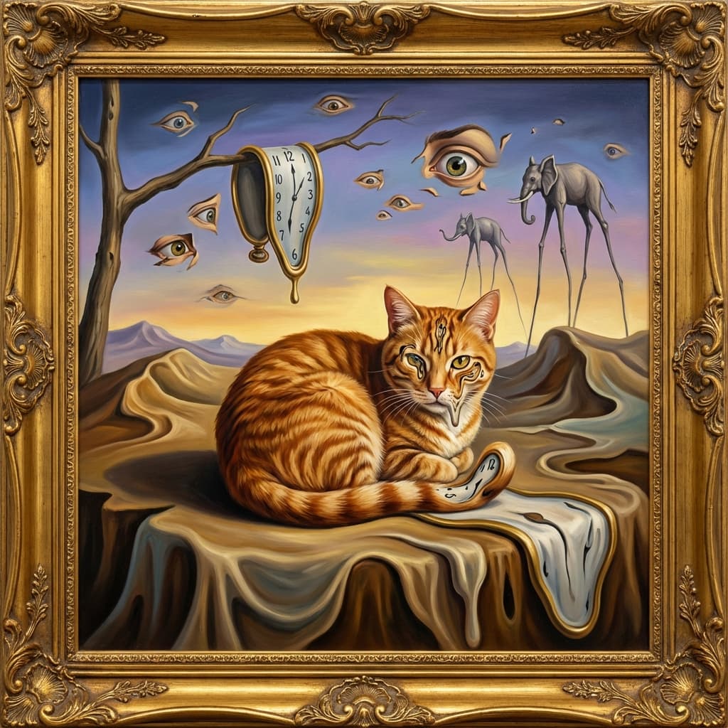 Orange Tabby in Dali style
