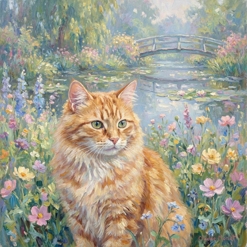 Orange Tabby in Monet style