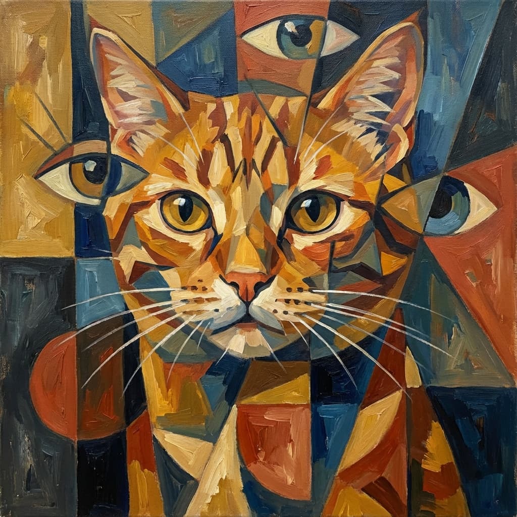 Orange Tabby in Picasso style
