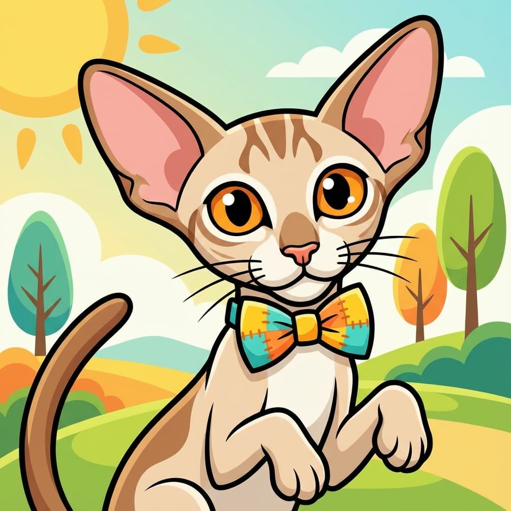 Oriental Shorthair in Cartoon style