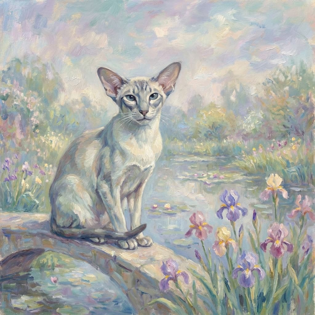 Oriental Shorthair in Monet style