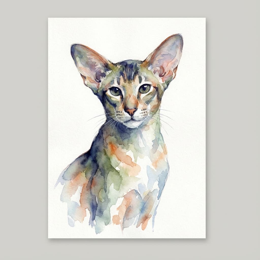 Oriental Shorthair in Watercolor style