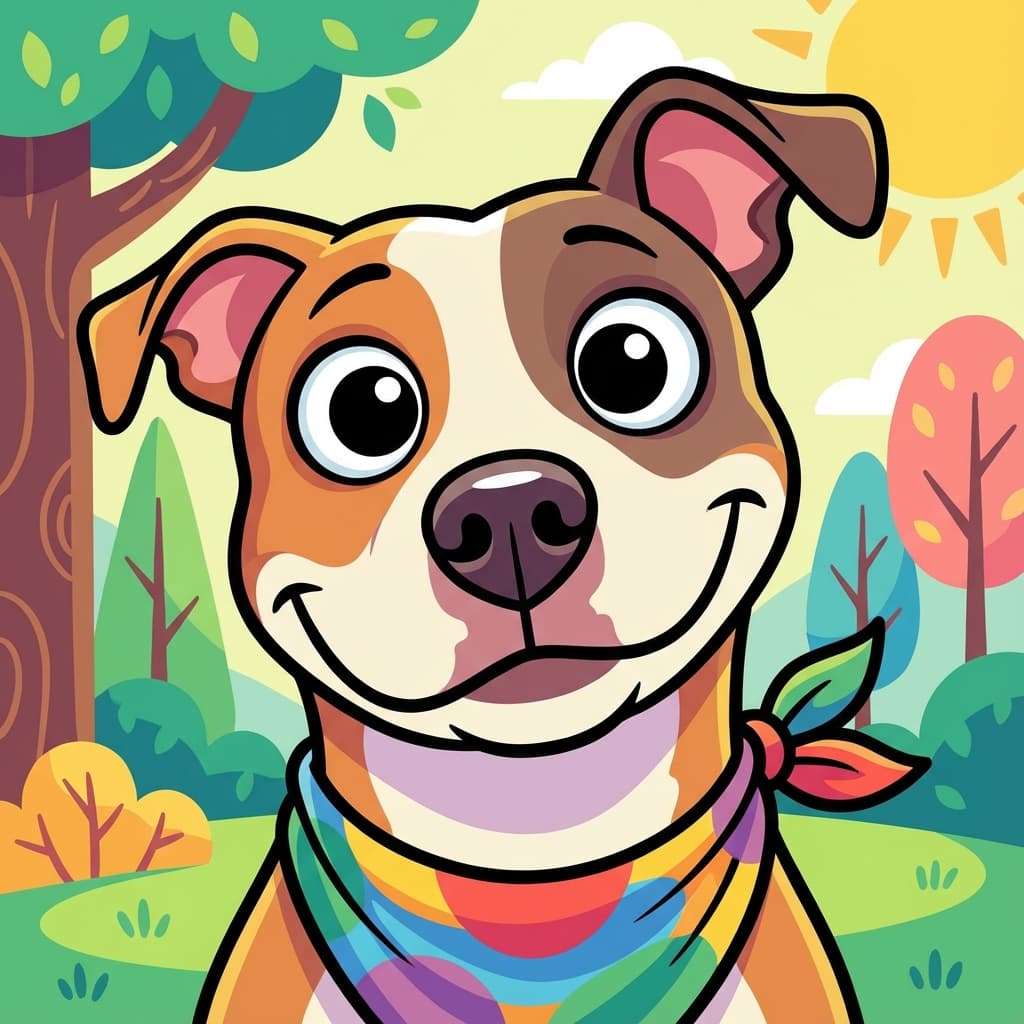 Pit Bull in Cartoon style