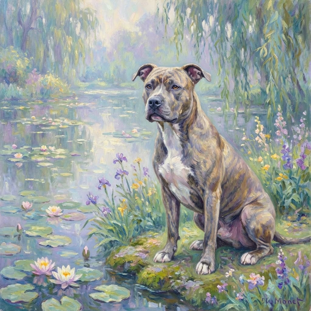 Pit Bull in Monet style