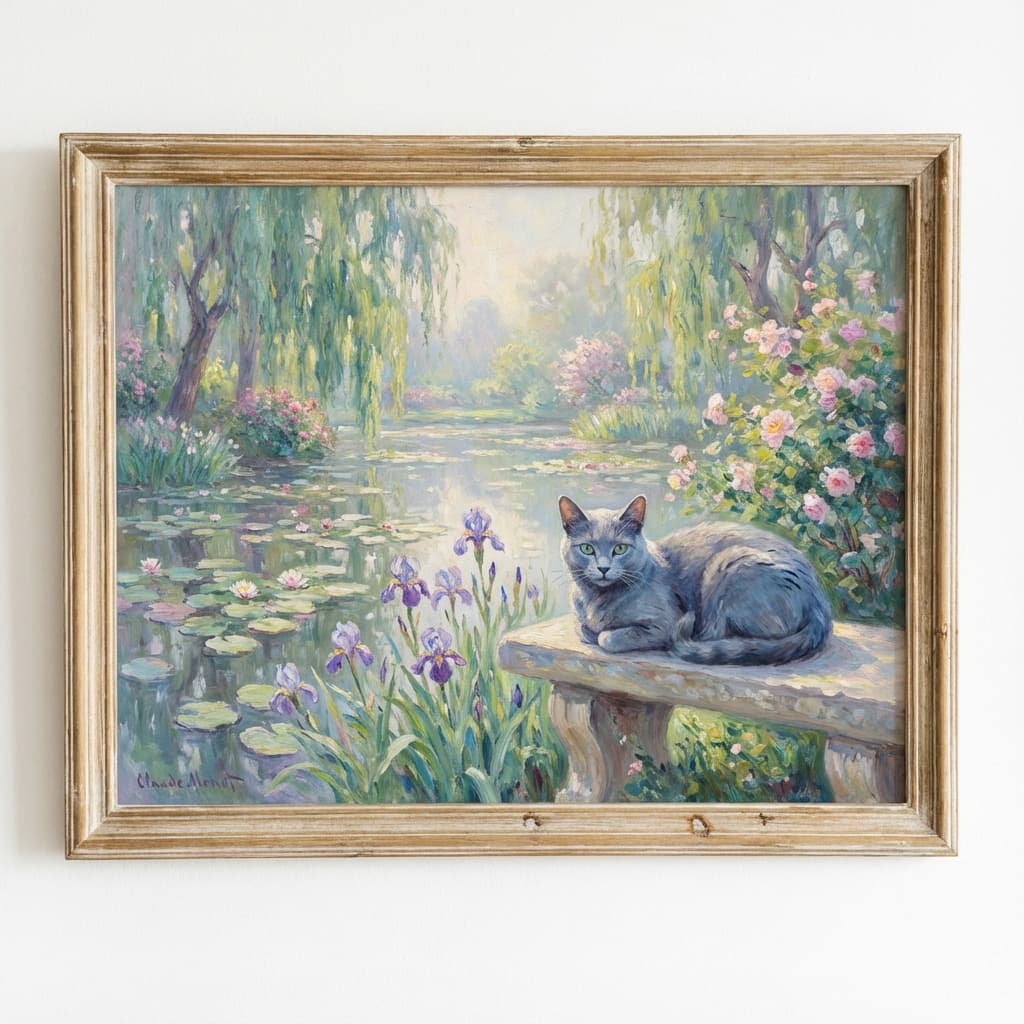 Russian Blue in Monet style
