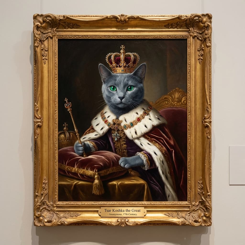Russian Blue in Royal style
