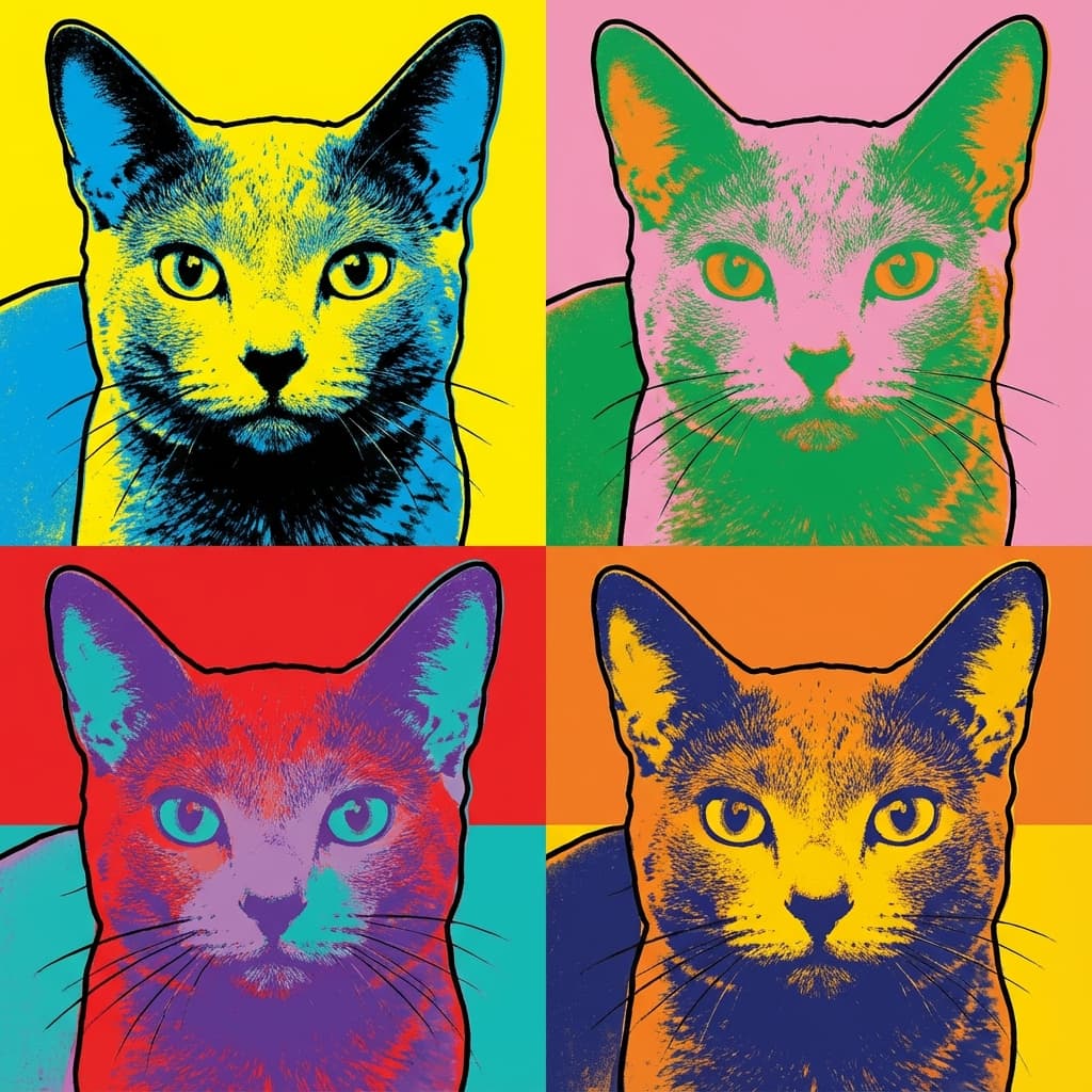 Russian Blue in Warhol style