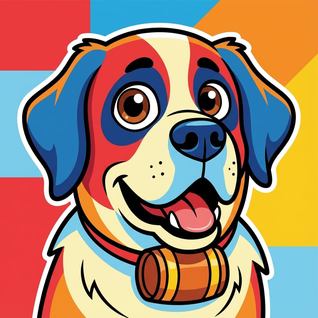 Saint Bernard in Cartoon style