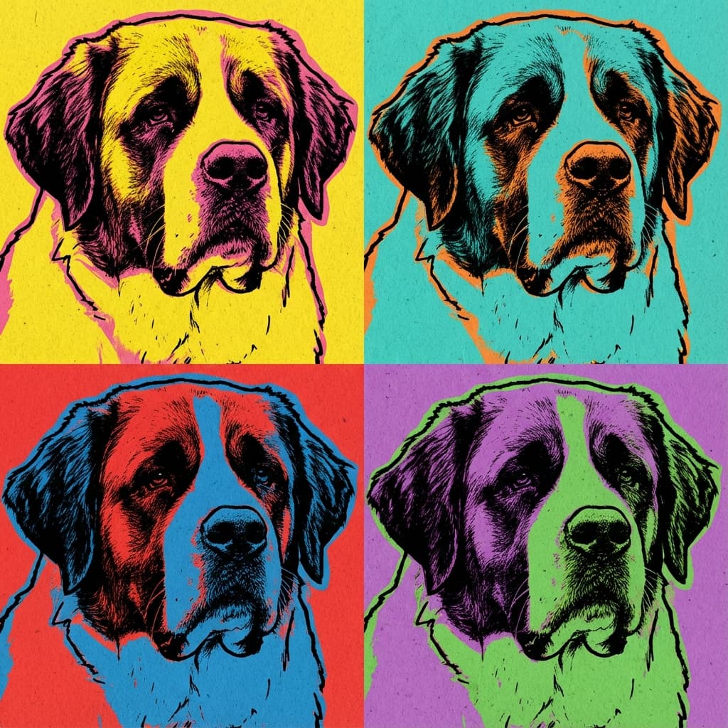 Saint Bernard in Warhol style