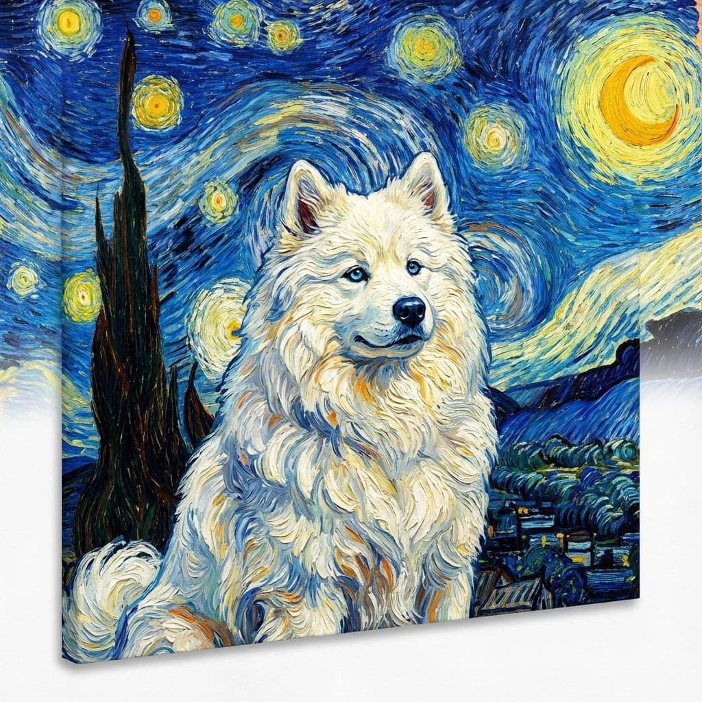 Samoyed in Van Gogh style