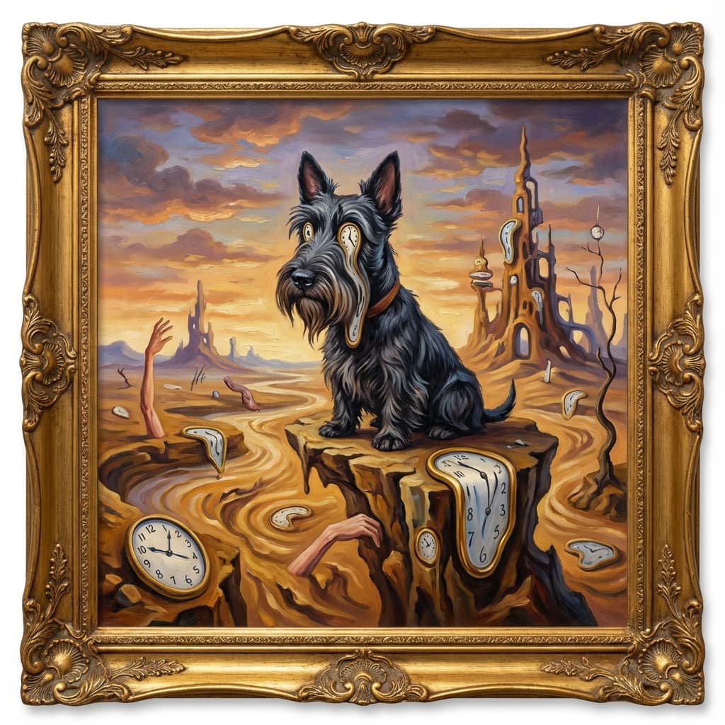 Scottish Terrier in Dali style