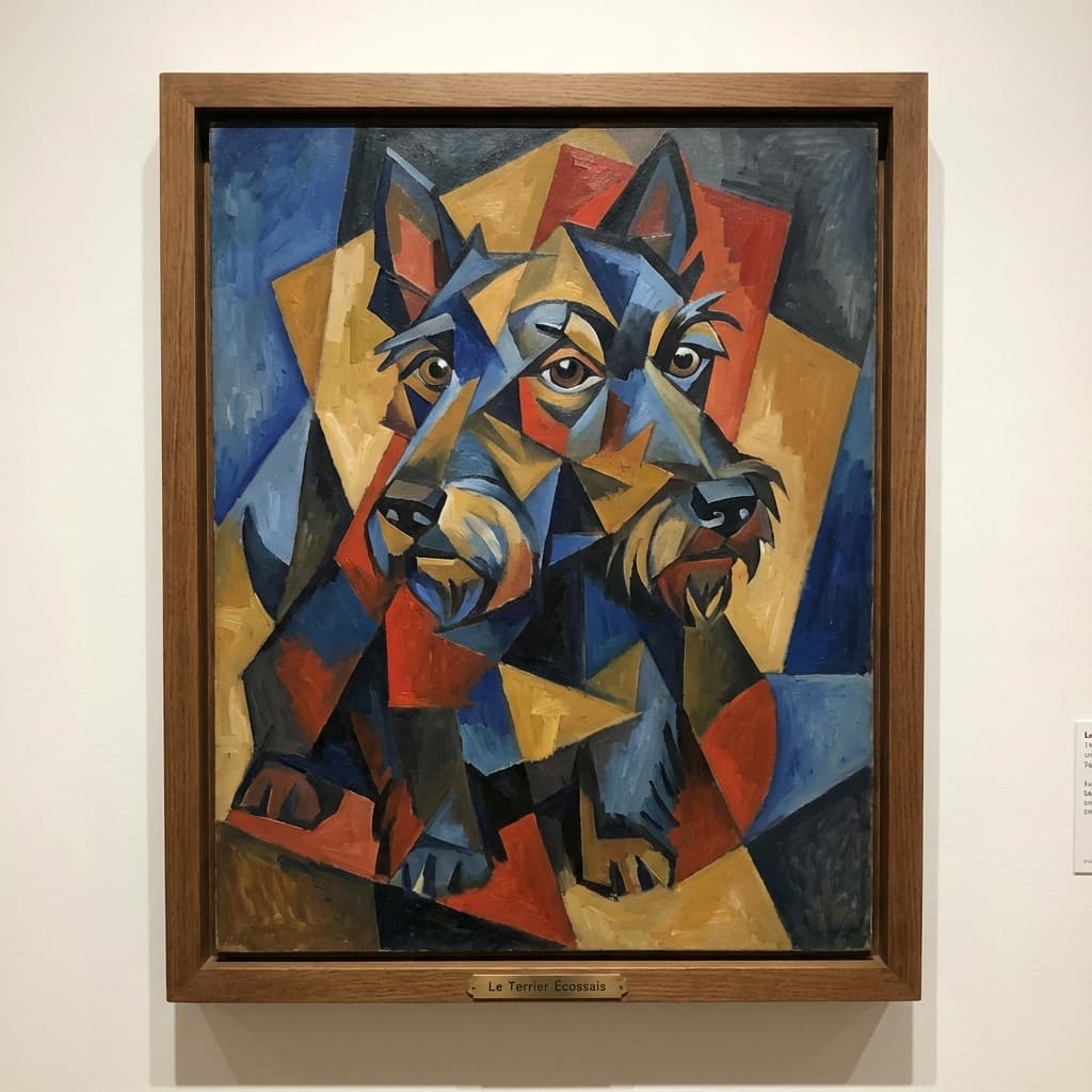 Scottish Terrier in Picasso style