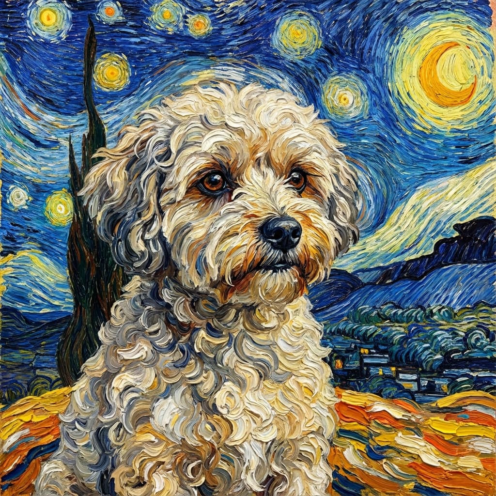 Shihpoo in Van Gogh style