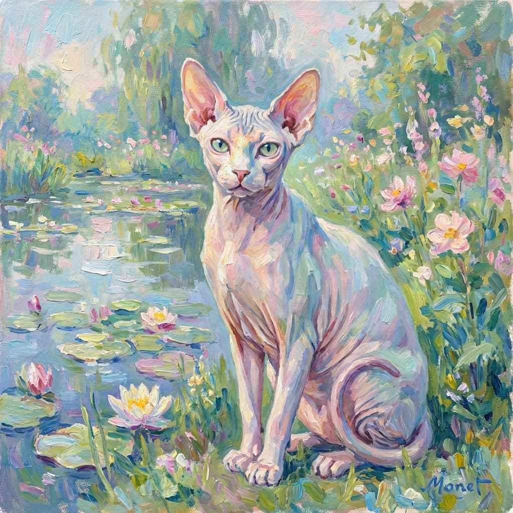 Sphynx in Monet style