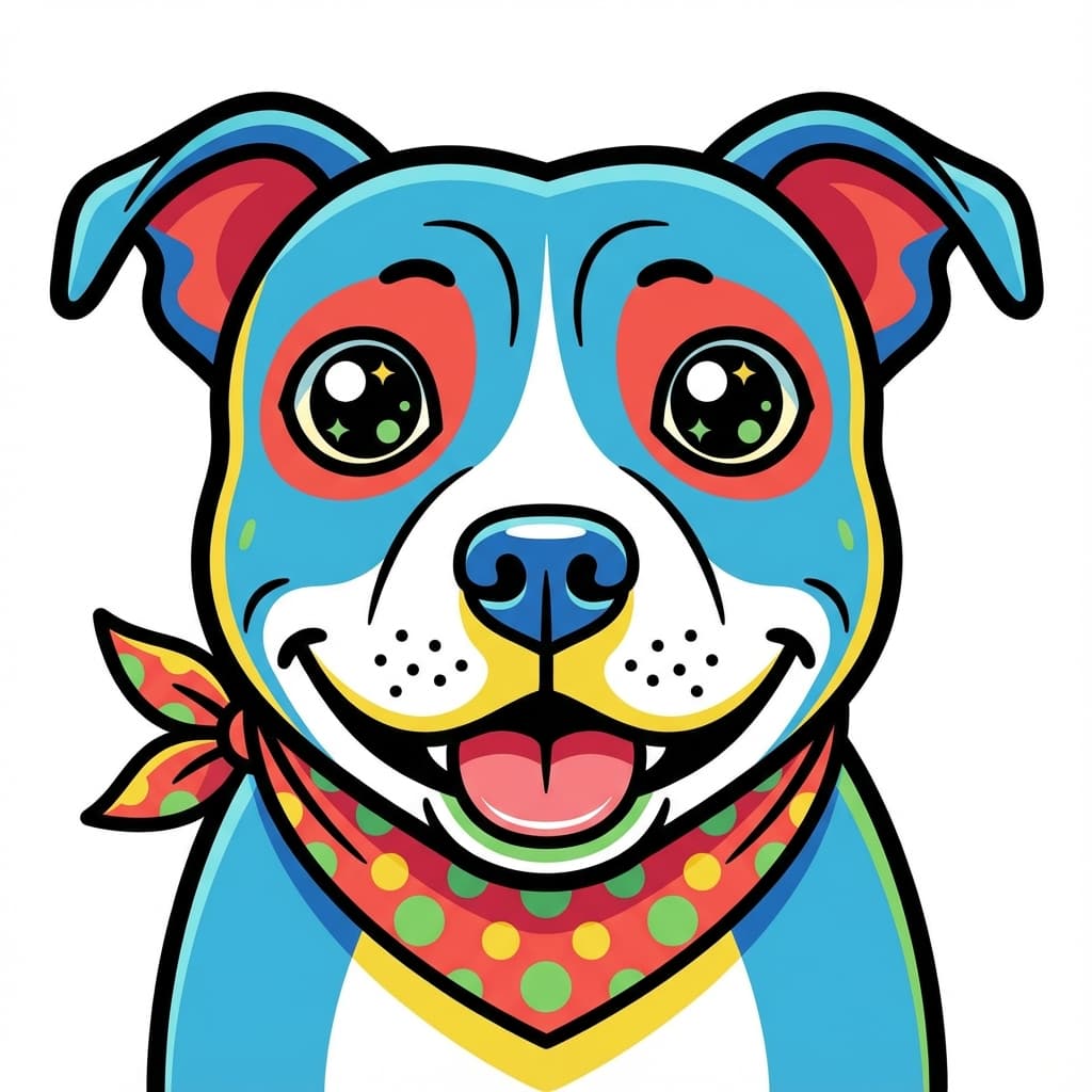Staffordshire Bull Terrier in Cartoon style