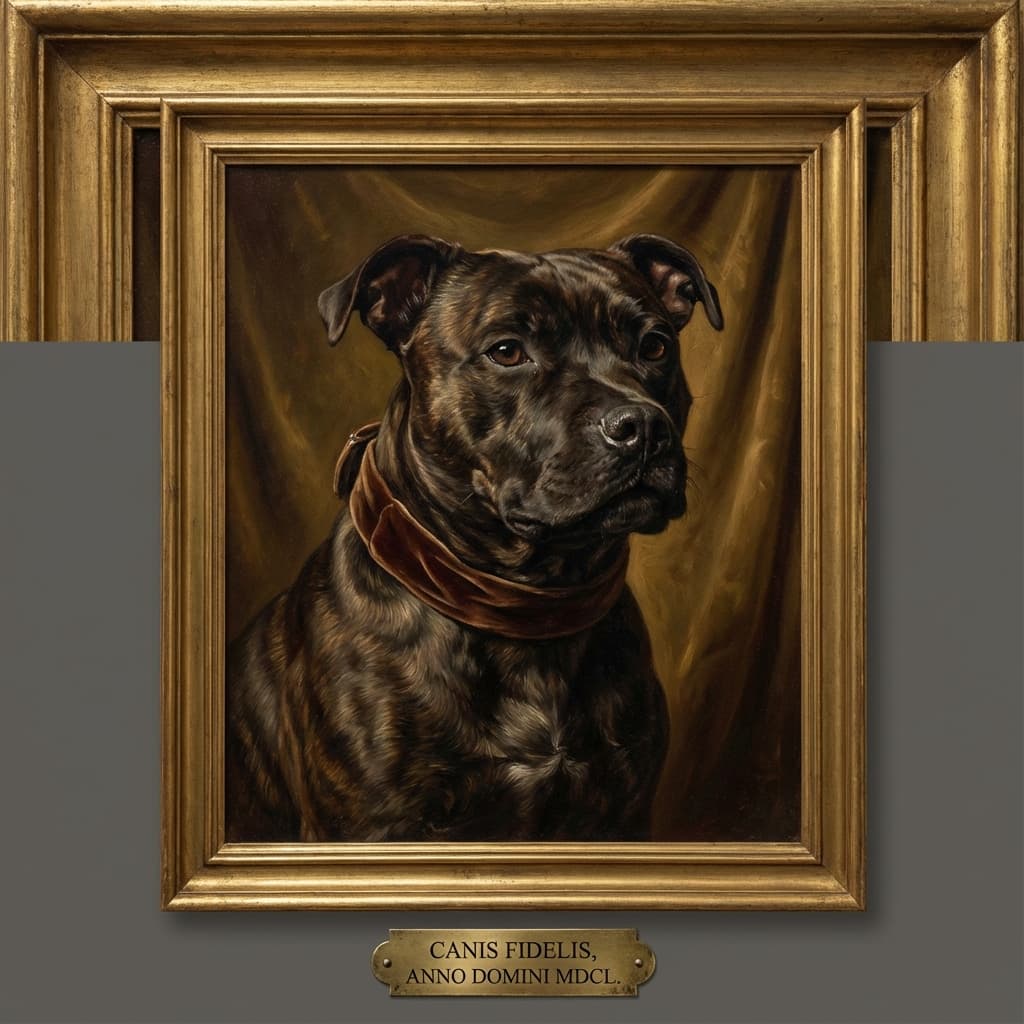 Staffordshire Bull Terrier in Renaissance style