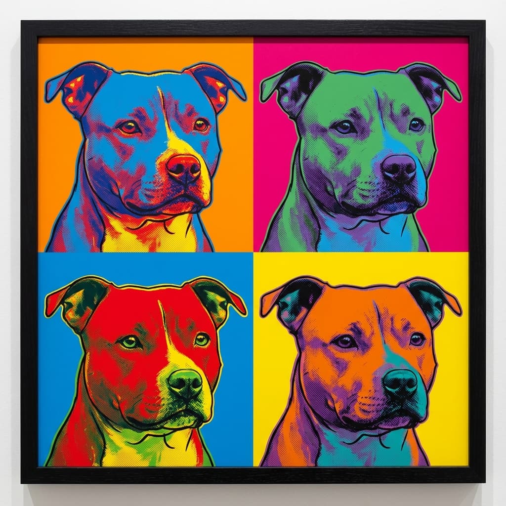 Staffordshire Bull Terrier in Warhol style