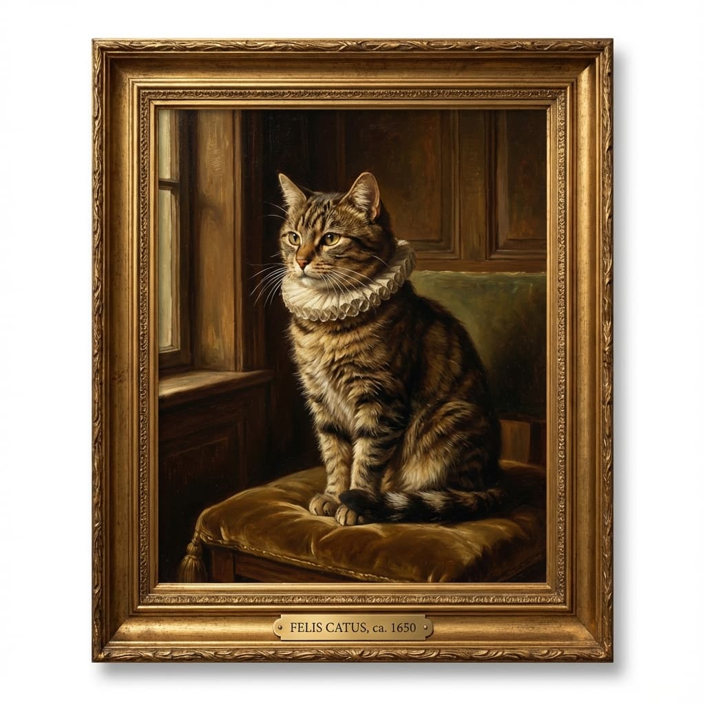 Tabby Cat in Renaissance style