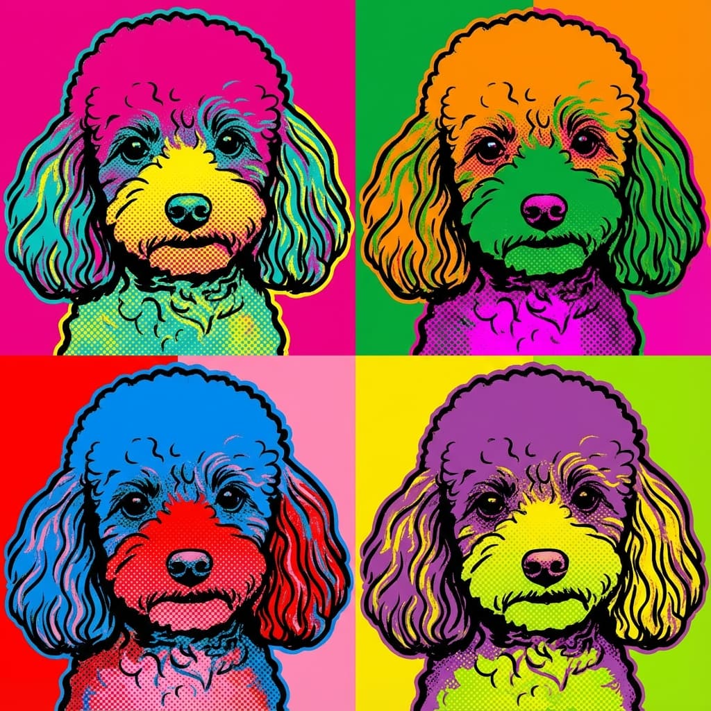 Toy Poodle in Warhol style