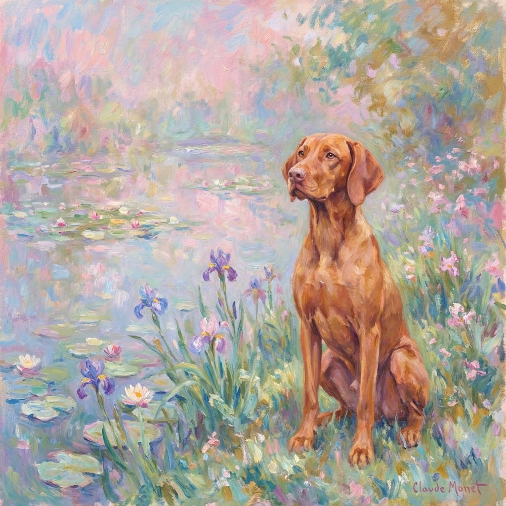Vizsla in Monet style