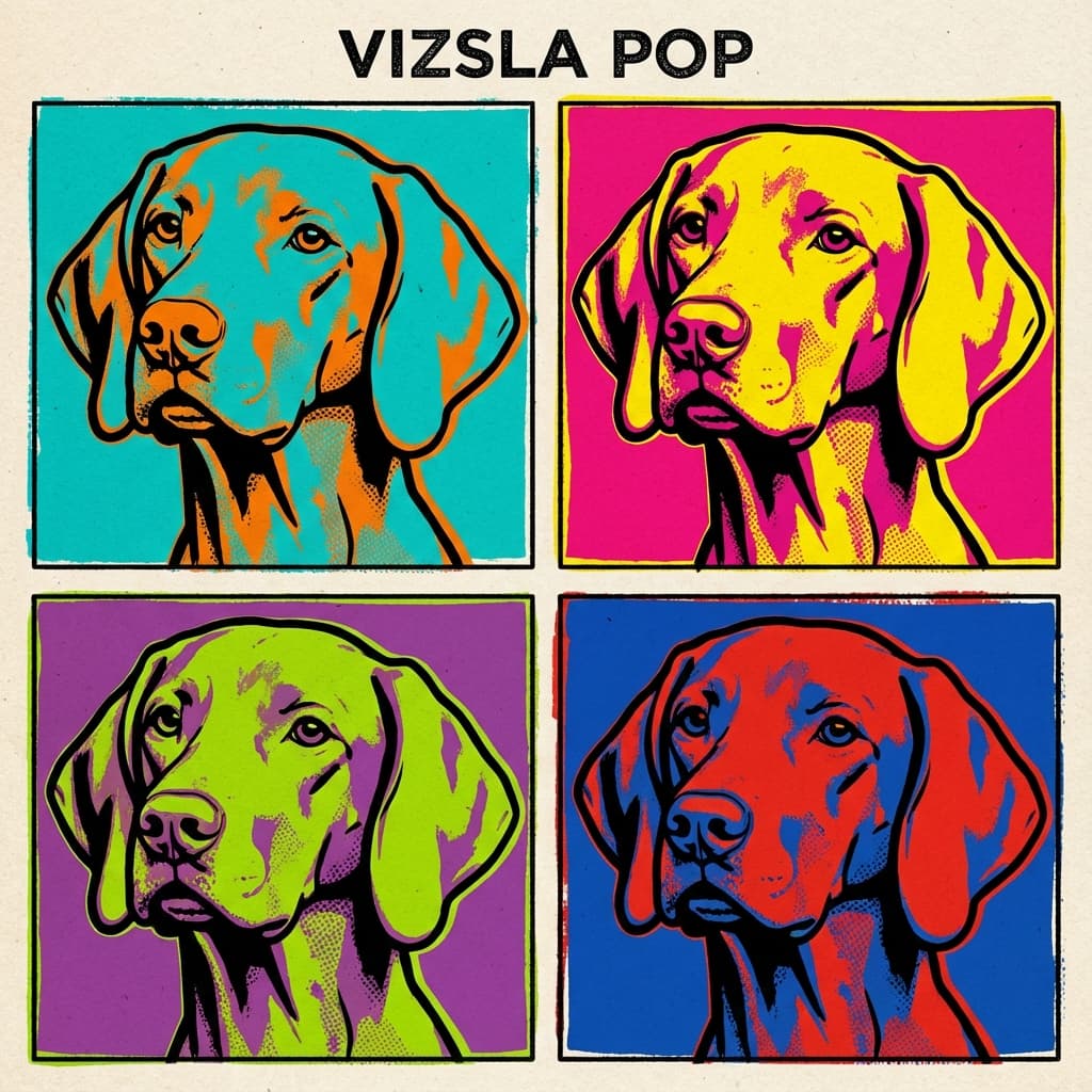 Vizsla in Warhol style