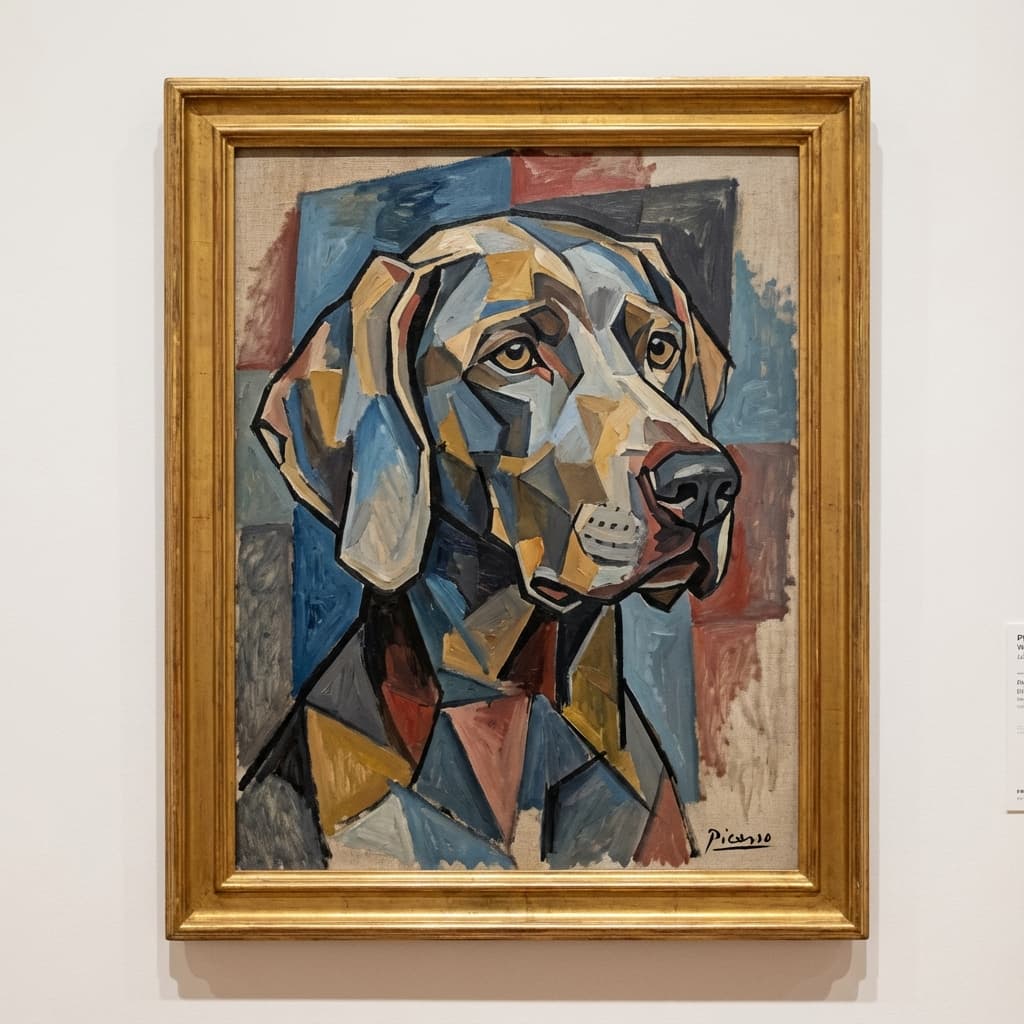 Weimaraner in Picasso style