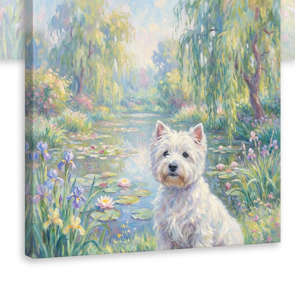 West Highland White Terrier in Monet style