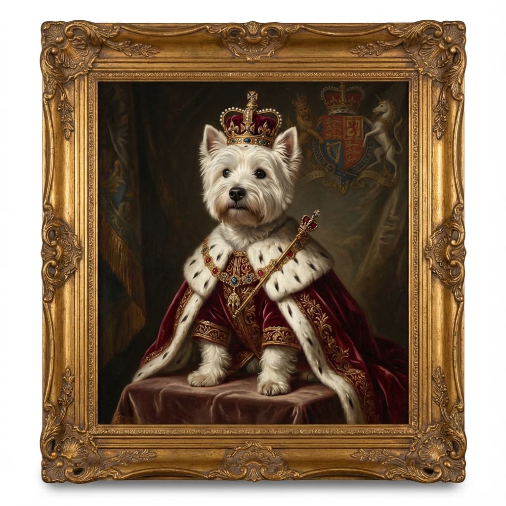 West Highland White Terrier in Royal style