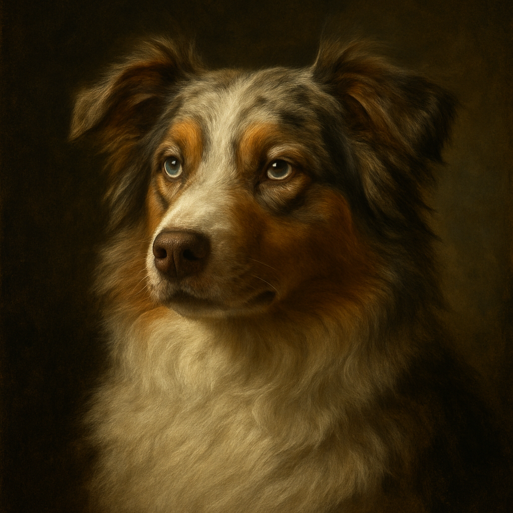 Australian Shepherd in Renaissance style