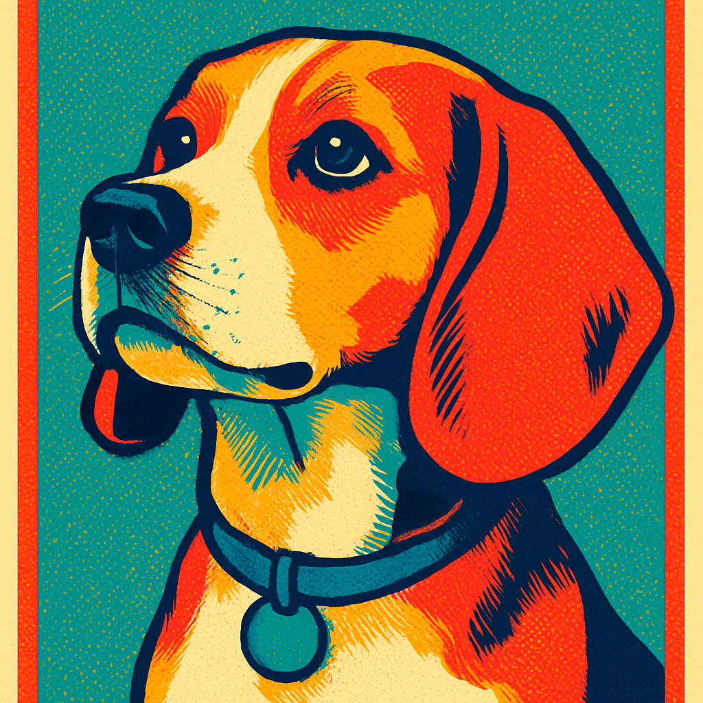 Beagle in Warhol style
