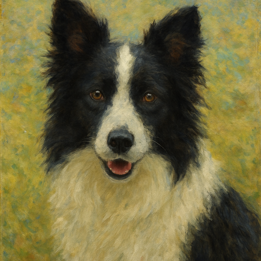 Border Collie in Monet style