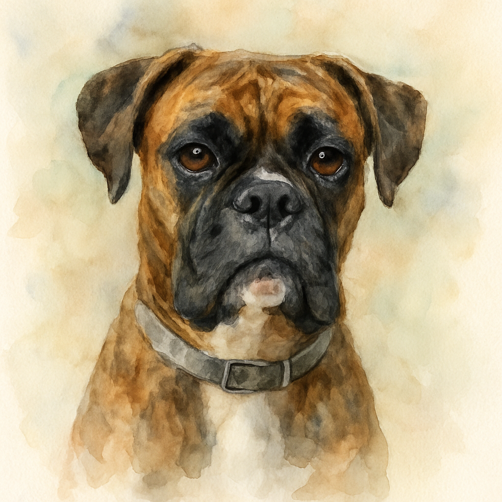 Boxer in Watercolor style