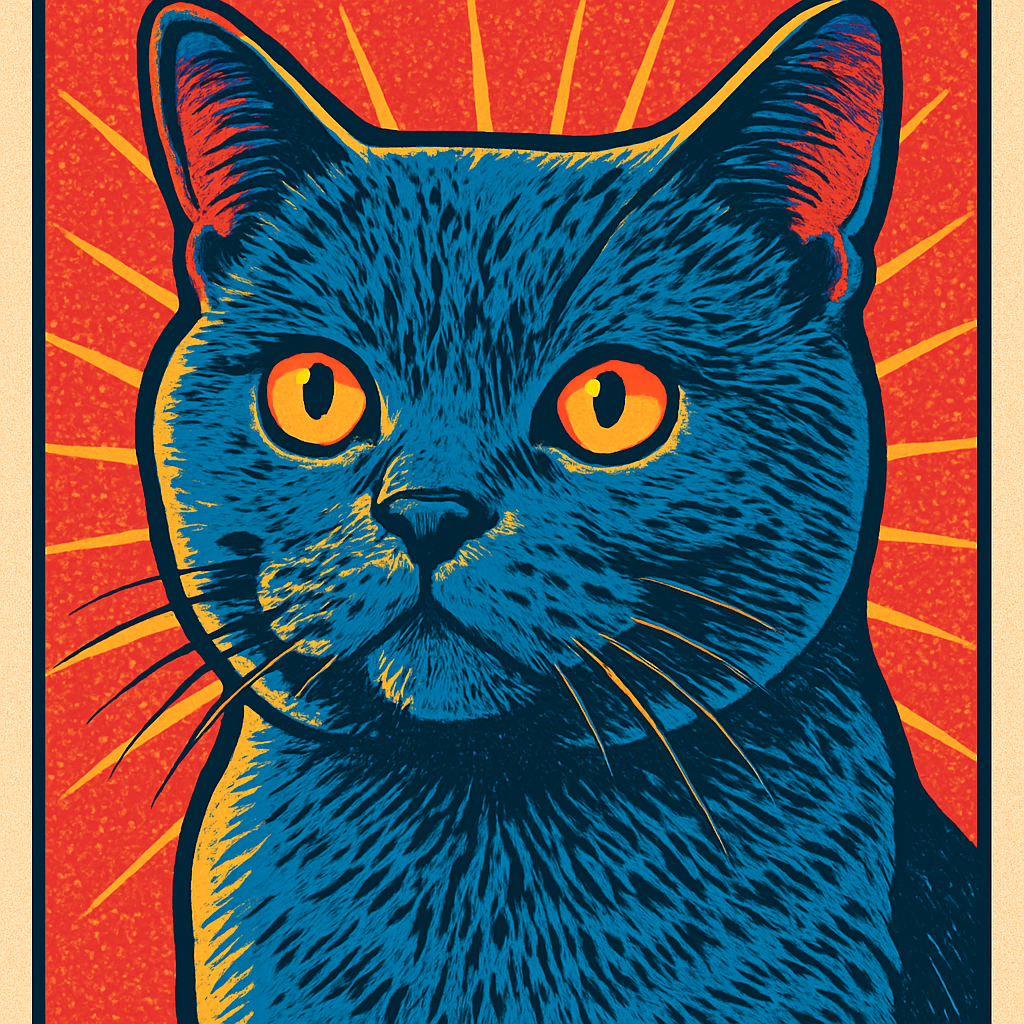 British Shorthair in Warhol style