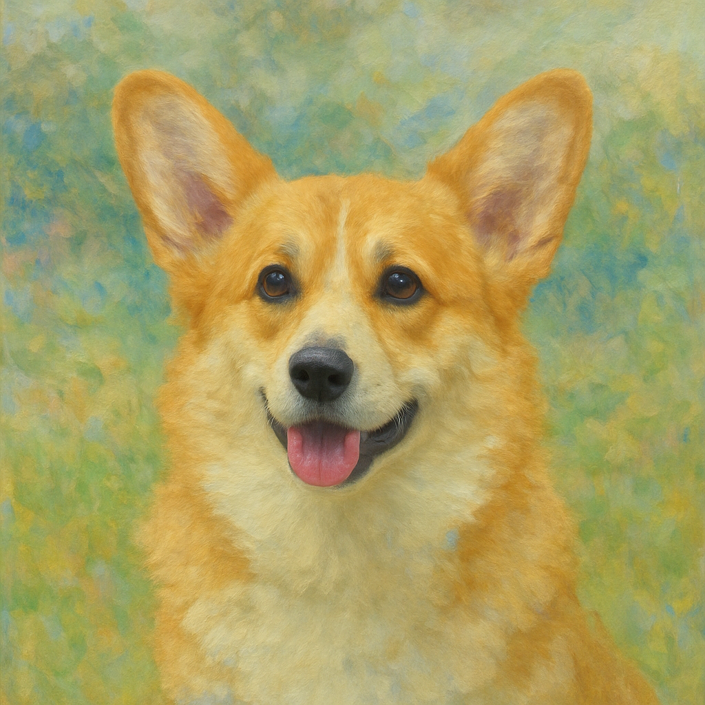 Corgi in Monet style