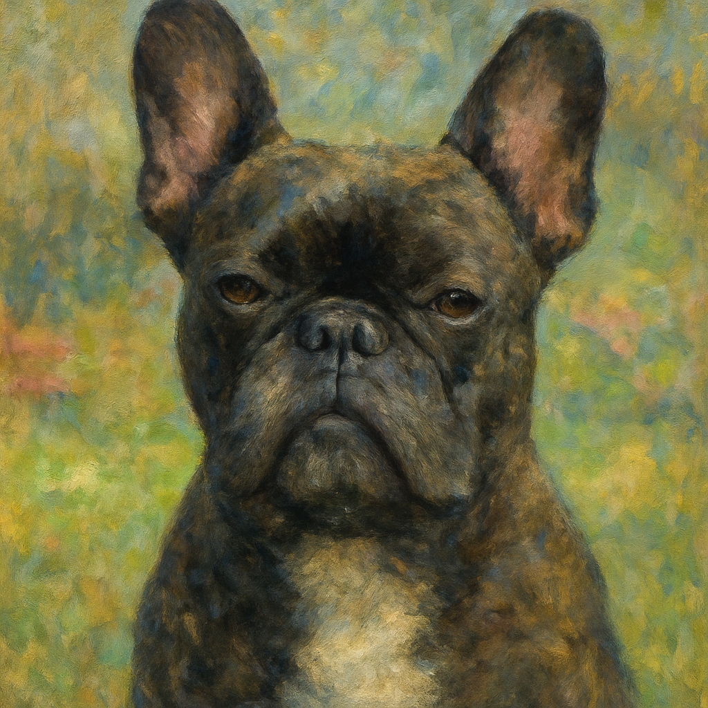 French Bulldog in Monet style