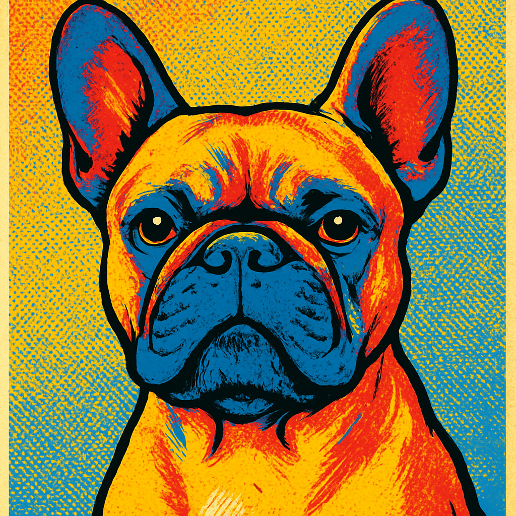 French Bulldog in Warhol style